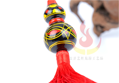 彝族 三色漆器彩繪純手工藝品汽車掛件