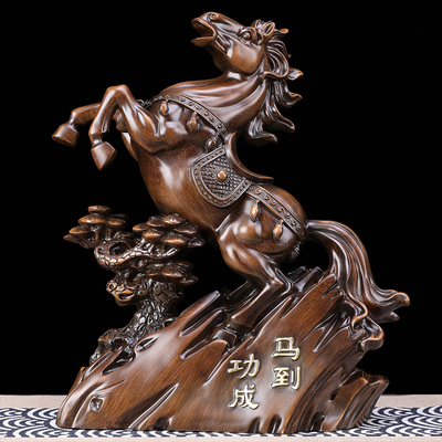 招財(cái)馬擺件工藝品家居飾品客廳酒柜辦公室桌擺設(shè)馬到成功開業(yè)禮品