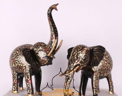 【巴基斯坦手工藝銅器20英寸大象招財(cái)彩點(diǎn)銅對(duì)大象】?jī)r(jià)格_廠家_圖片 -